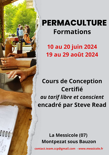 Cours de Conception en Permaculture à prix libre - Ardèche - avec Steve Read et son équipe